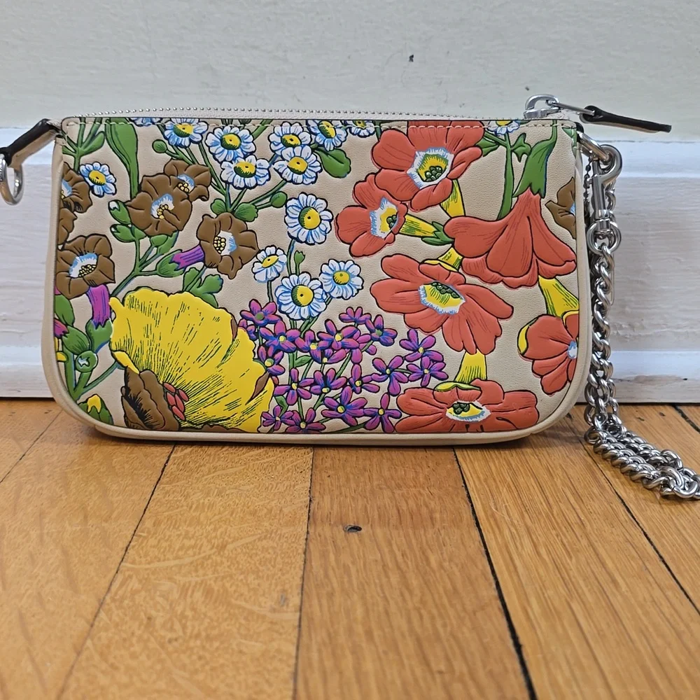 Coach, Nolita 19, Wildflower Print, Leather Beige, EUC, W's 8"W x 4.5"H x 2"D - Picture 12 of 16